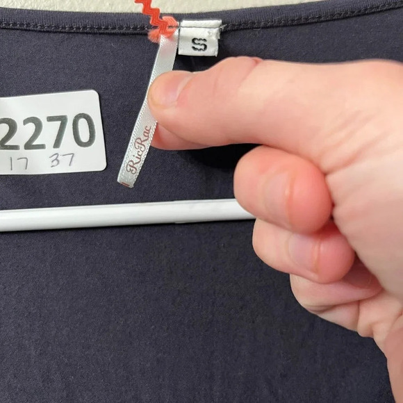 Ric Rac Womens Black Dress 3/4 Sleeve Pleated A-Line Belted Small Tie Back - Picture 3 of 9